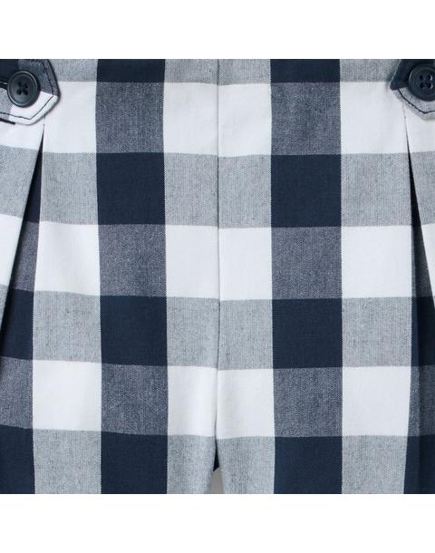 Gingham Button Tab Short