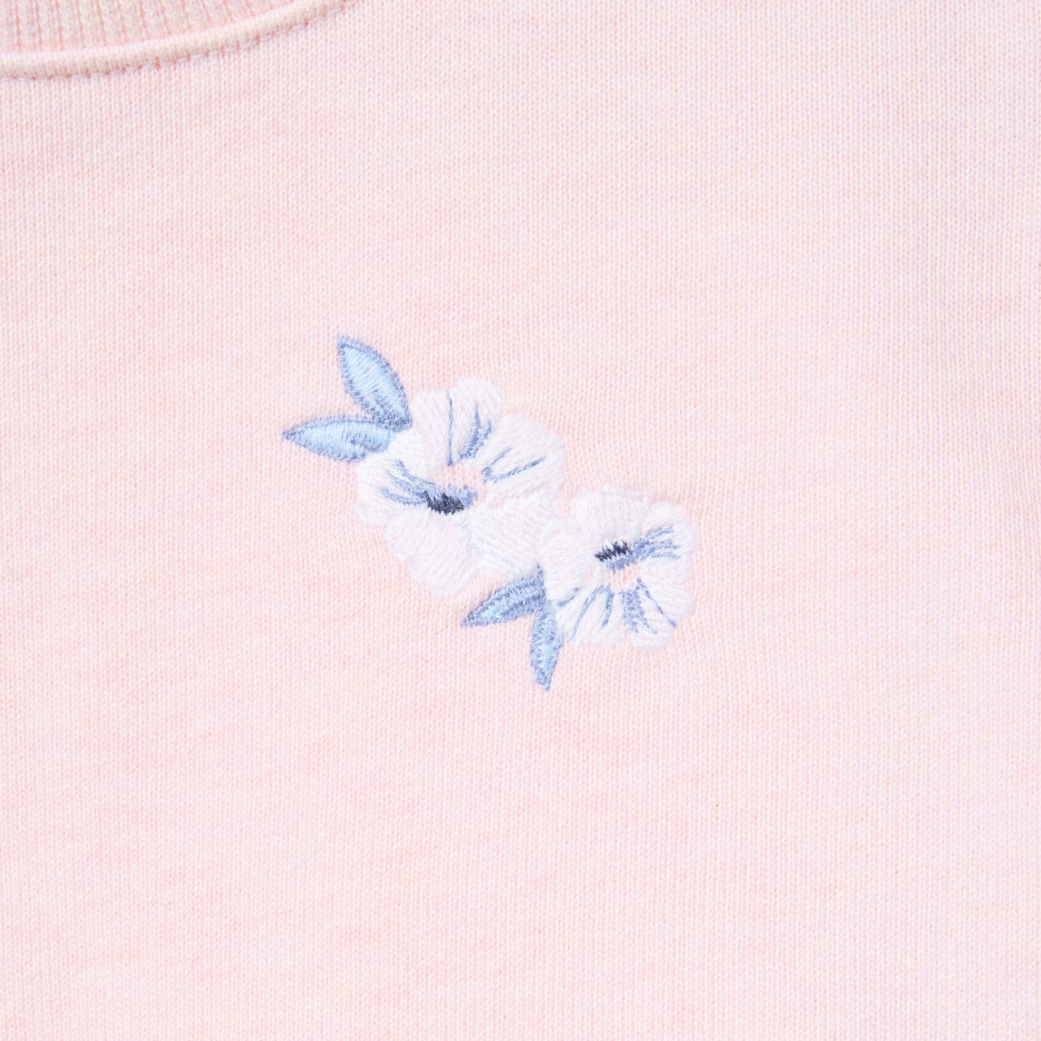 French Terry Embroidered Floral Top image number 2