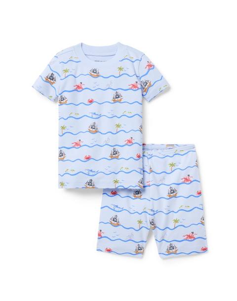 Organic Cotton Pirate Ship Stripe Short Pajama