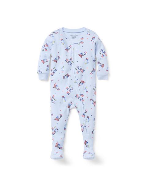 Baby Organic Cotton Peanuts Americana Footed Pajama