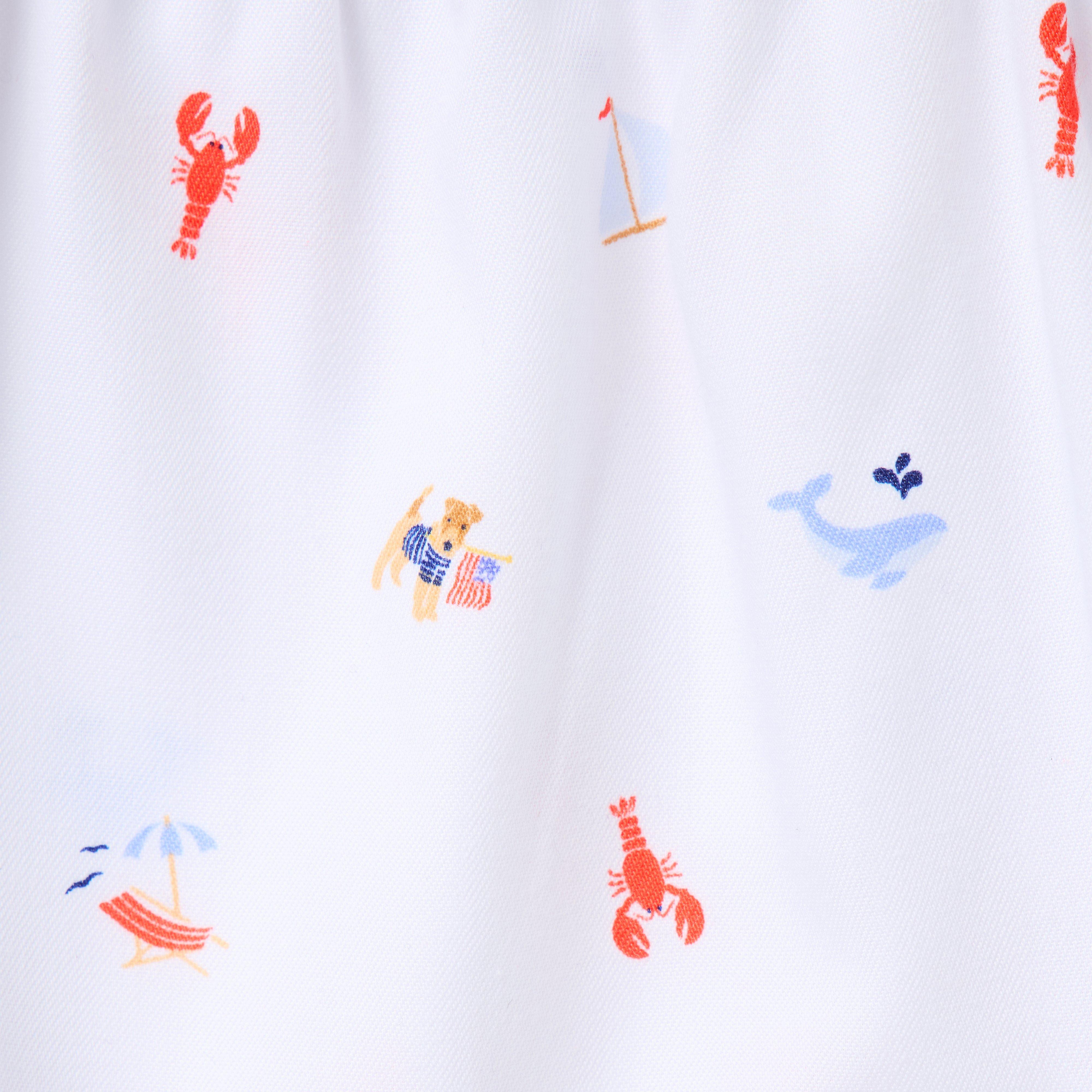 Baby Nautical Icon Ruffle Pajama Romper image number 1