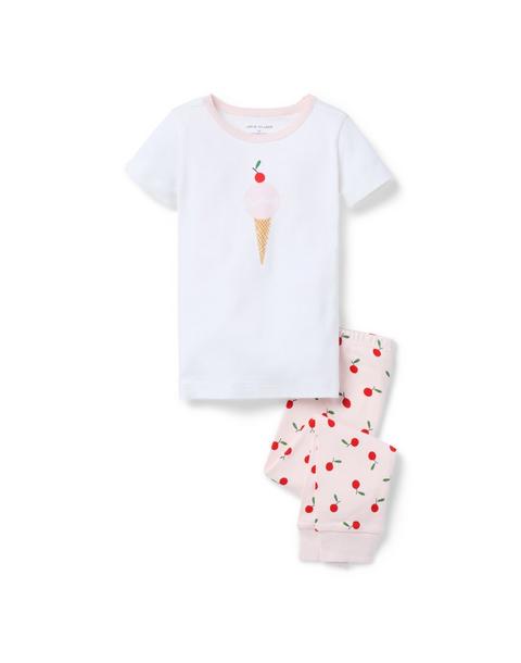 Organic Cotton Cherry Ice Cream Pajama