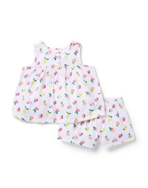Classic Sleeveless Pajama In Citrus Fruit