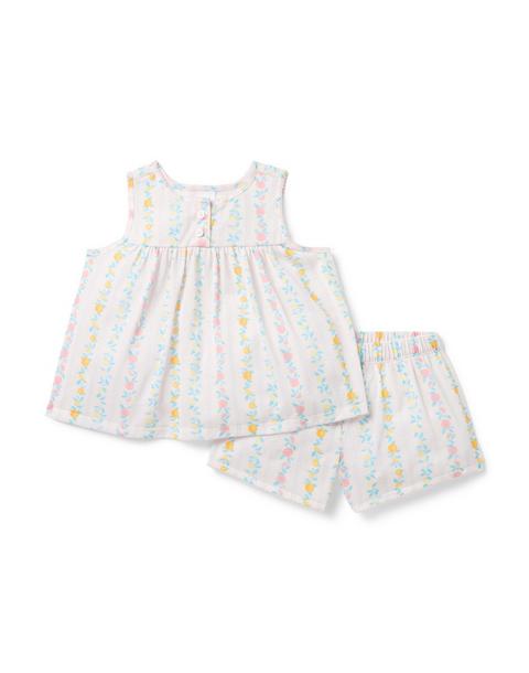 Classic Sleeveless Pajama Set In Fruit Vine