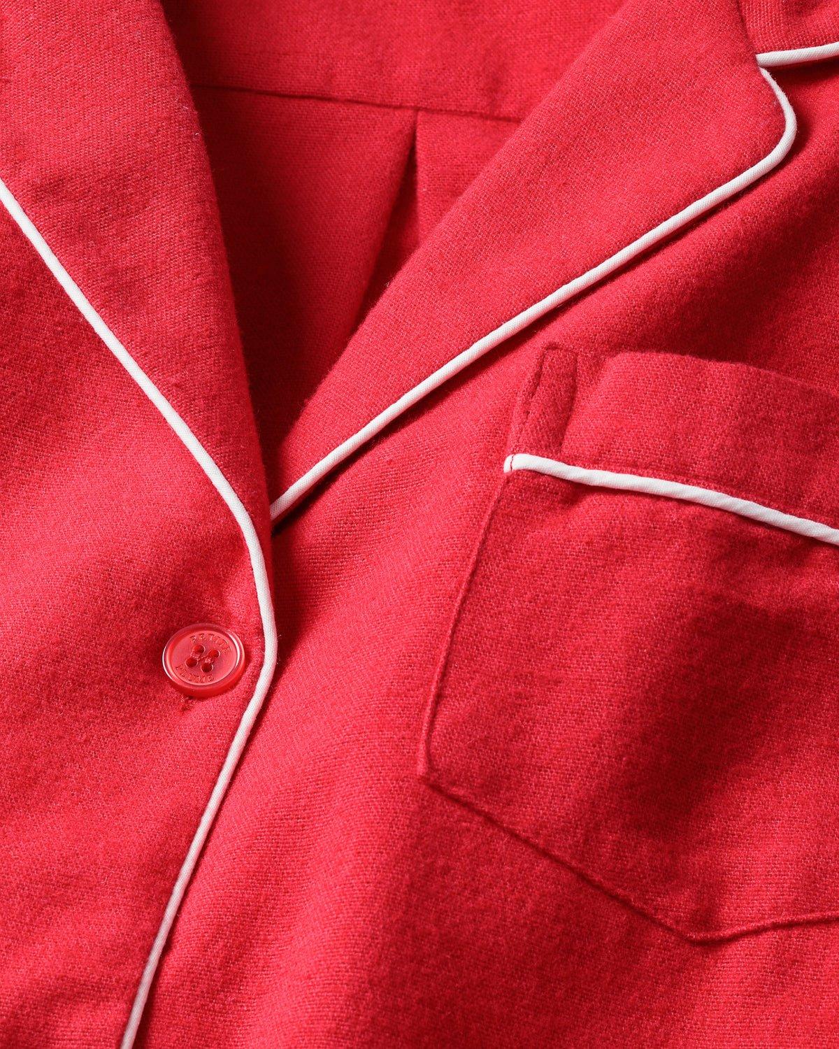 Petite Plume Kid's Flannel Pajama Set in Red image number 3