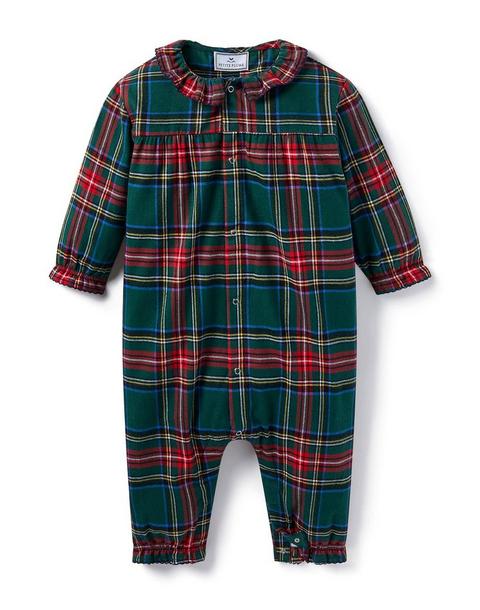 Petite Plume Baby's Brushed Twill Madeline Romper in Kensington Tartan