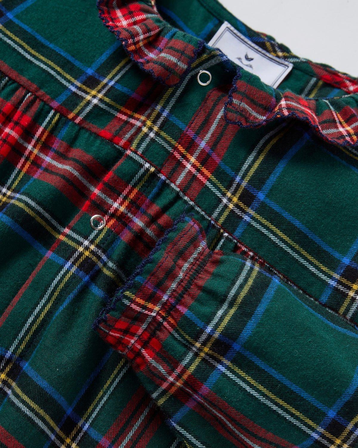 Petite Plume Baby's Brushed Twill Madeline Romper in Kensington Tartan image number 4