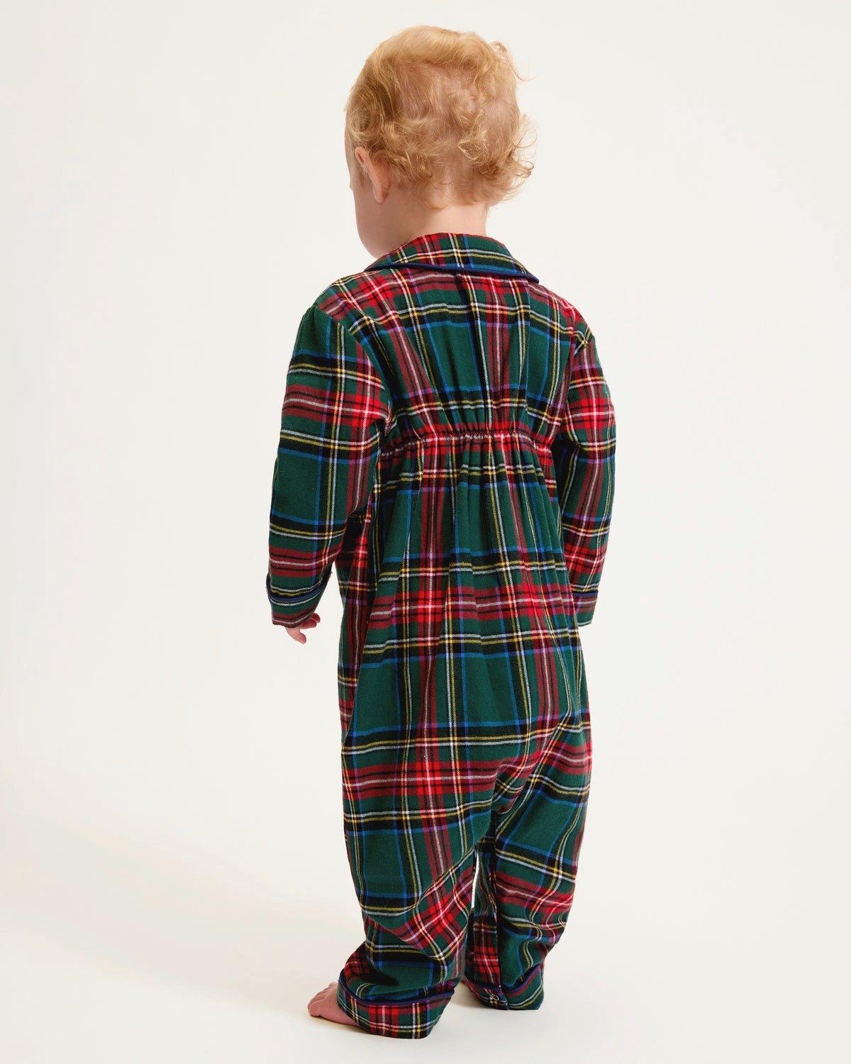 Petite Plume Baby's Brushed Twill Cambridge Romper in Kensington Tartan image number 3