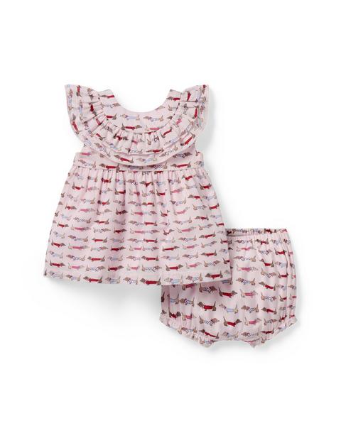 Baby Dachshund Ruffle Matching Set