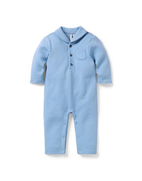 Baby Quilted Shawl Collar One-Piece