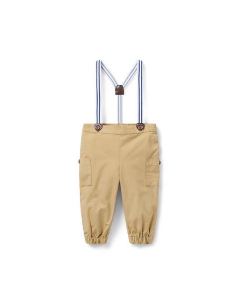 Baby Canvas Suspender Pant