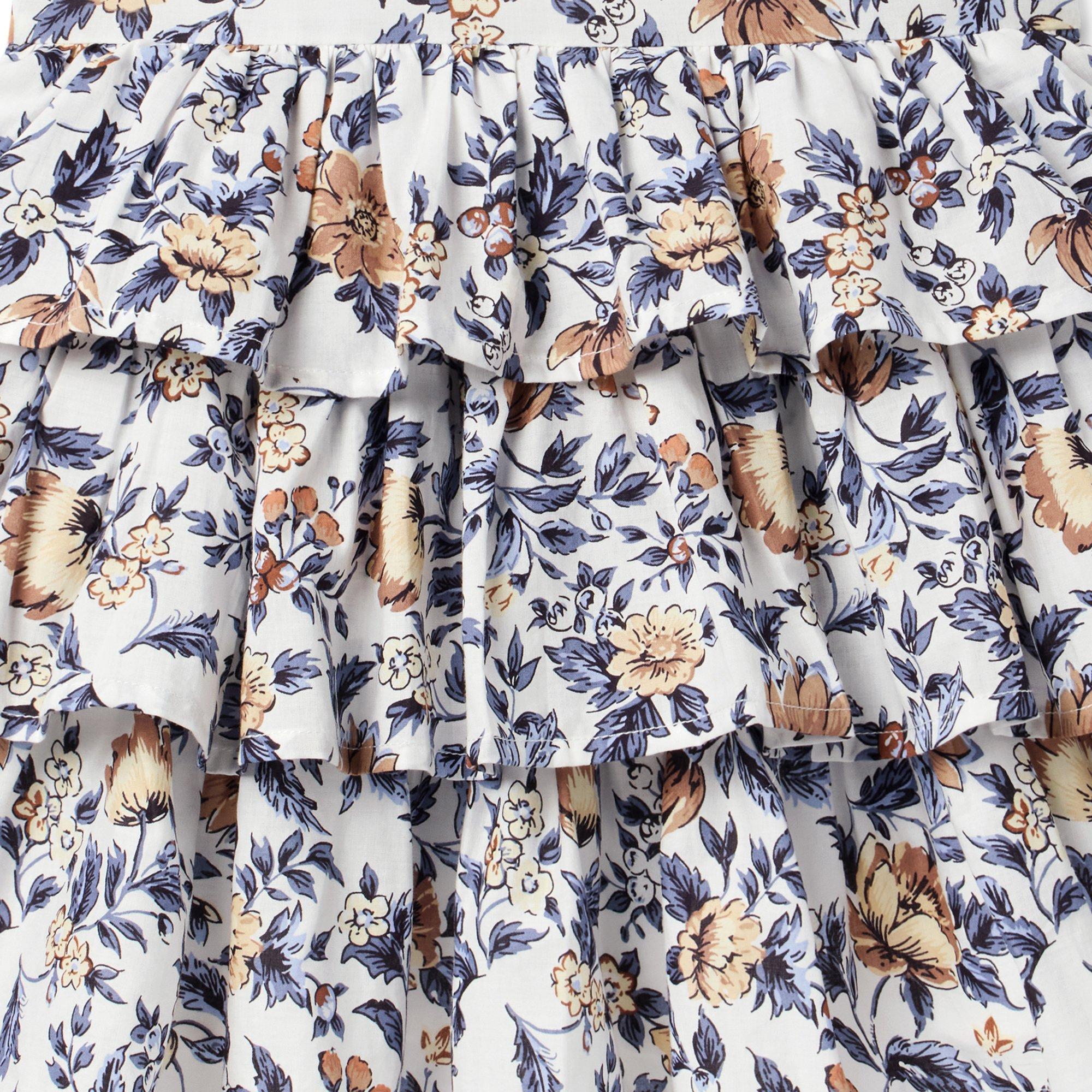 Floral Flutter Sleeve Tiered Dress image number 1