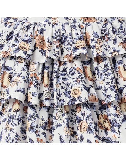 Floral Flutter Sleeve Tiered Dress