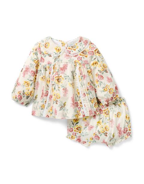 Baby Floral Striped Matching Set