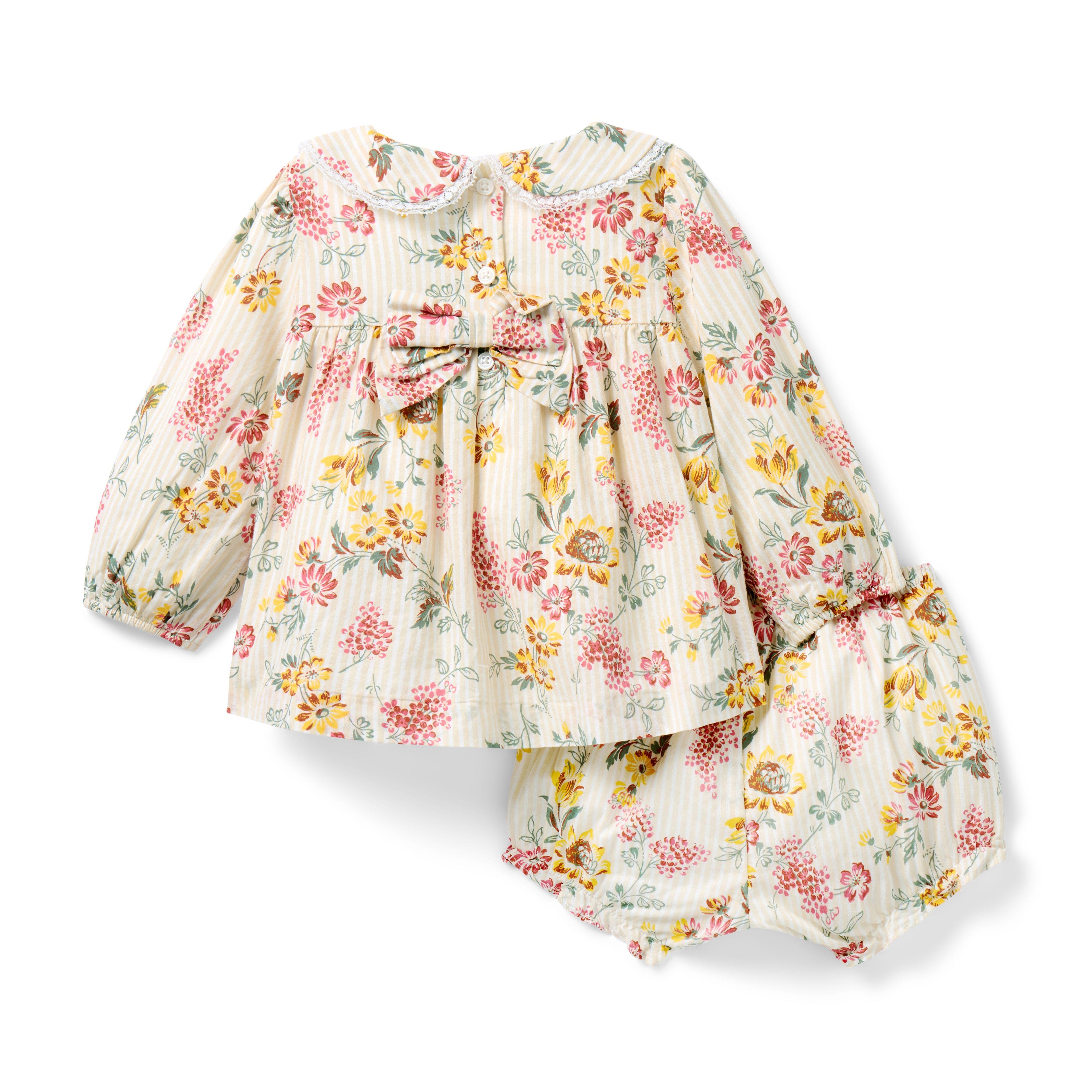 Baby Floral Striped Matching Set image number 2