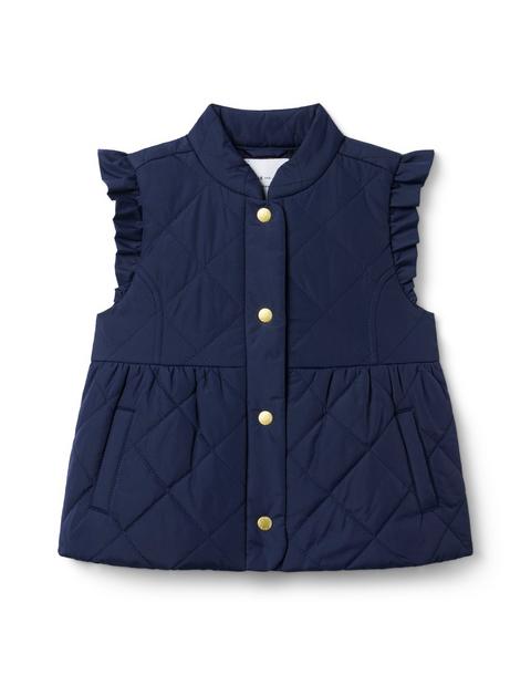 The Quilted Ruffle Sleeve Vest