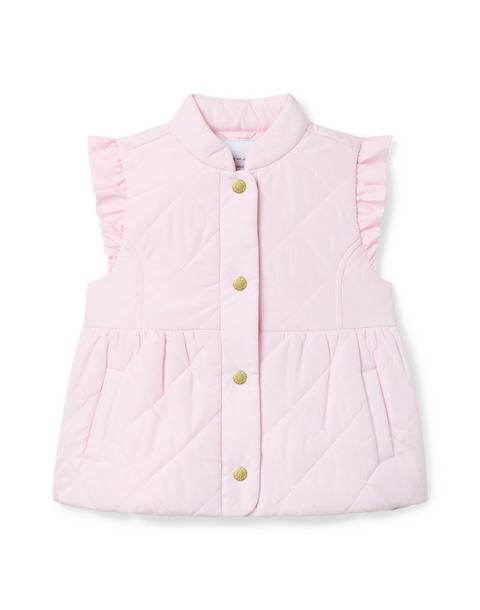 The Quilted Ruffle Sleeve Vest