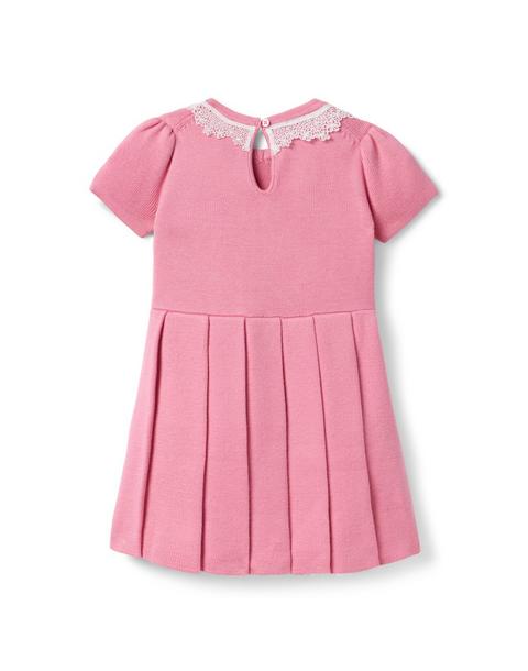 Lace Trim Sweater Dress
