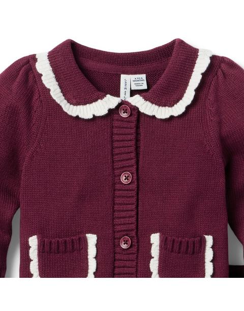 Baby Scalloped Trim Matching Sweater Set