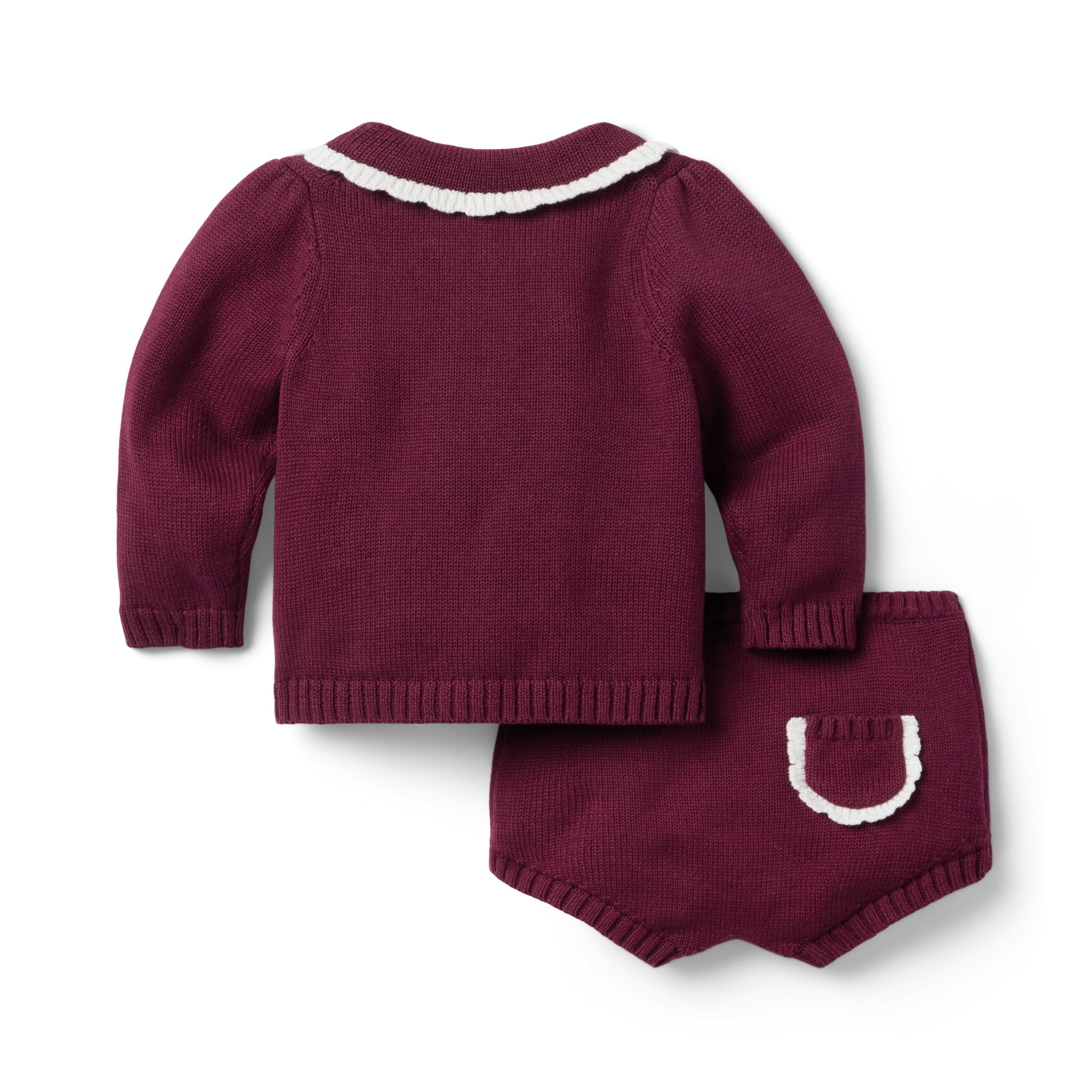 Baby Scalloped Trim Matching Sweater Set image number 2