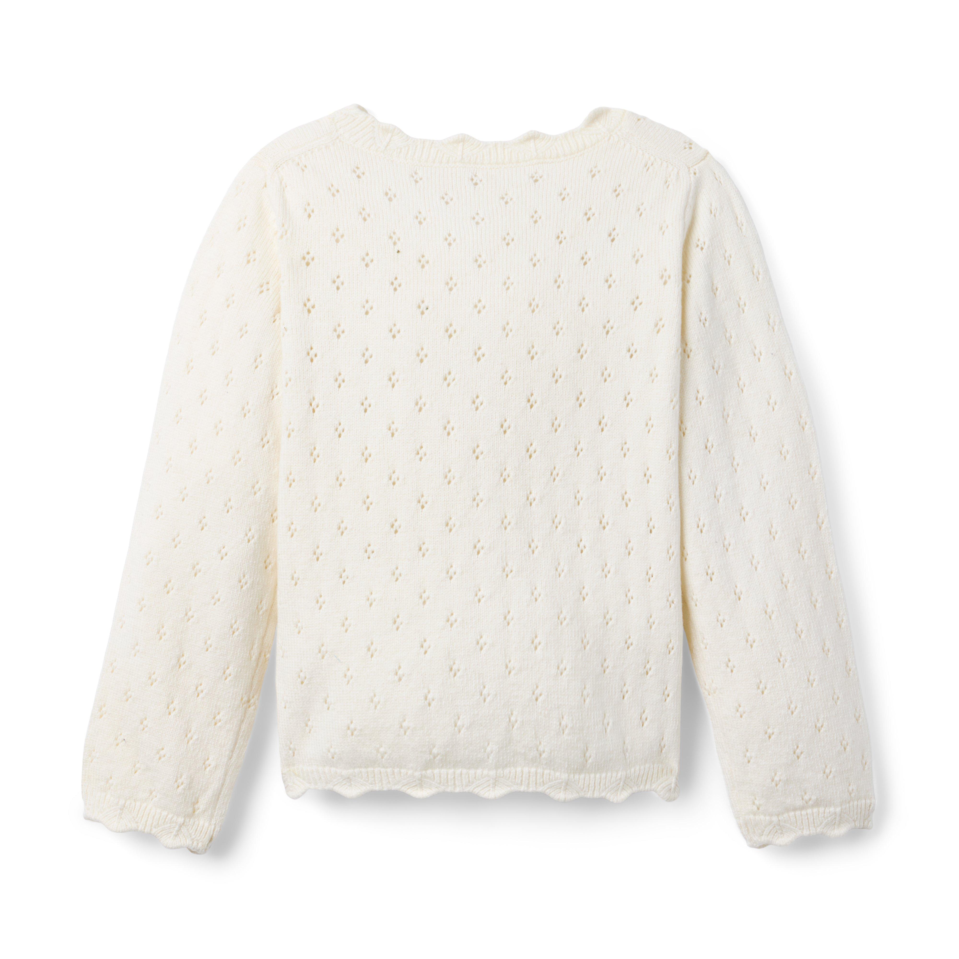 Embroidered Floral Pointelle Cardigan image number 2