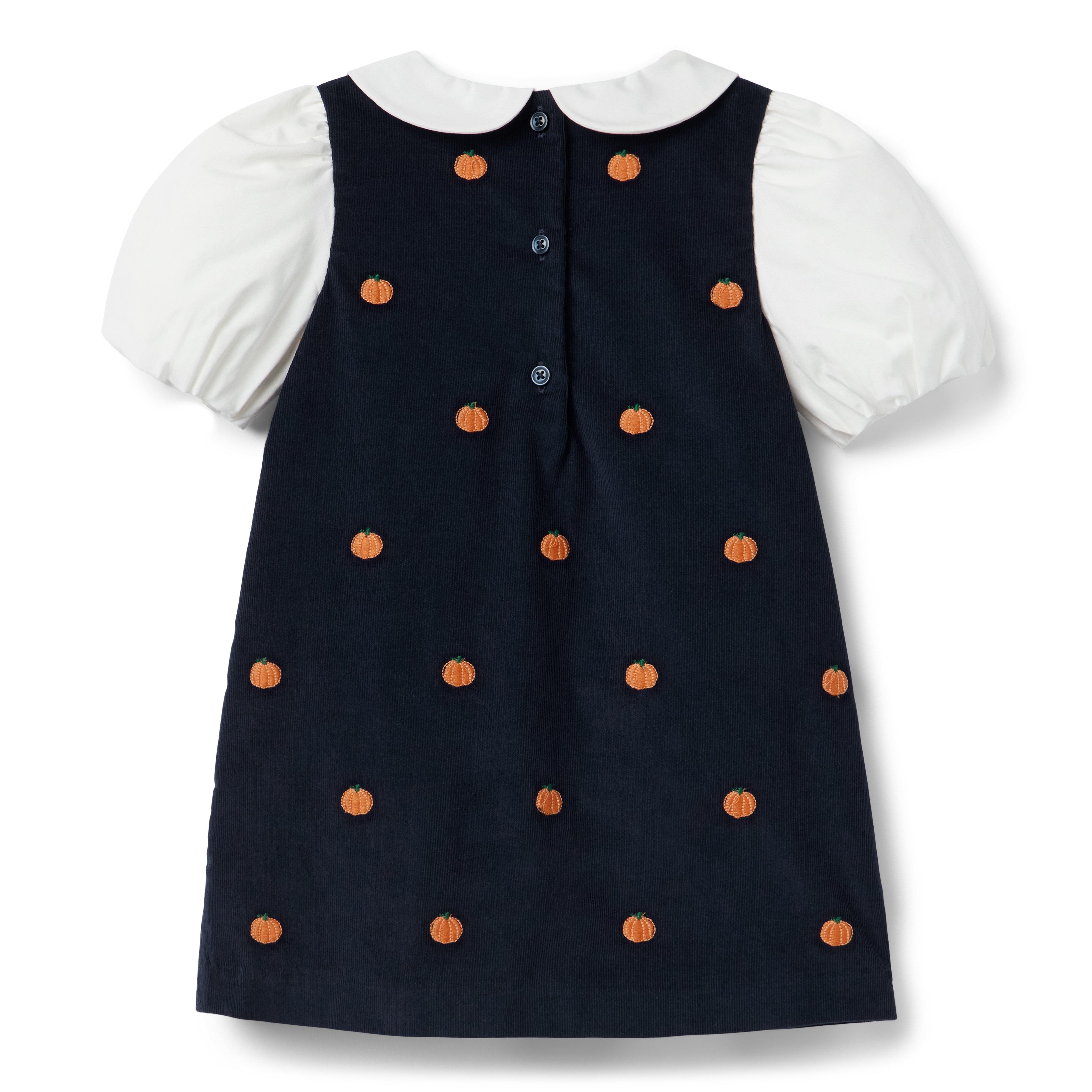 Embroidered Pumpkin Corduroy Dress image number 2