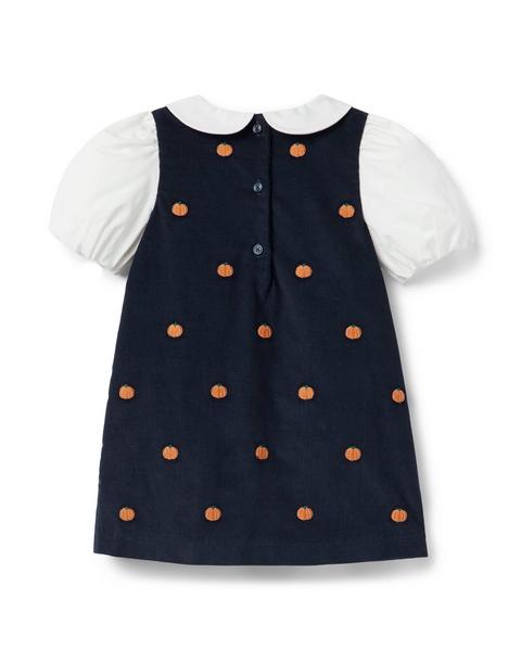 Embroidered Pumpkin Corduroy Dress