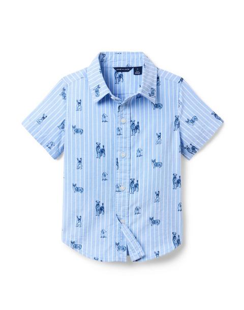 Dog Friends Striped Oxford Shirt
