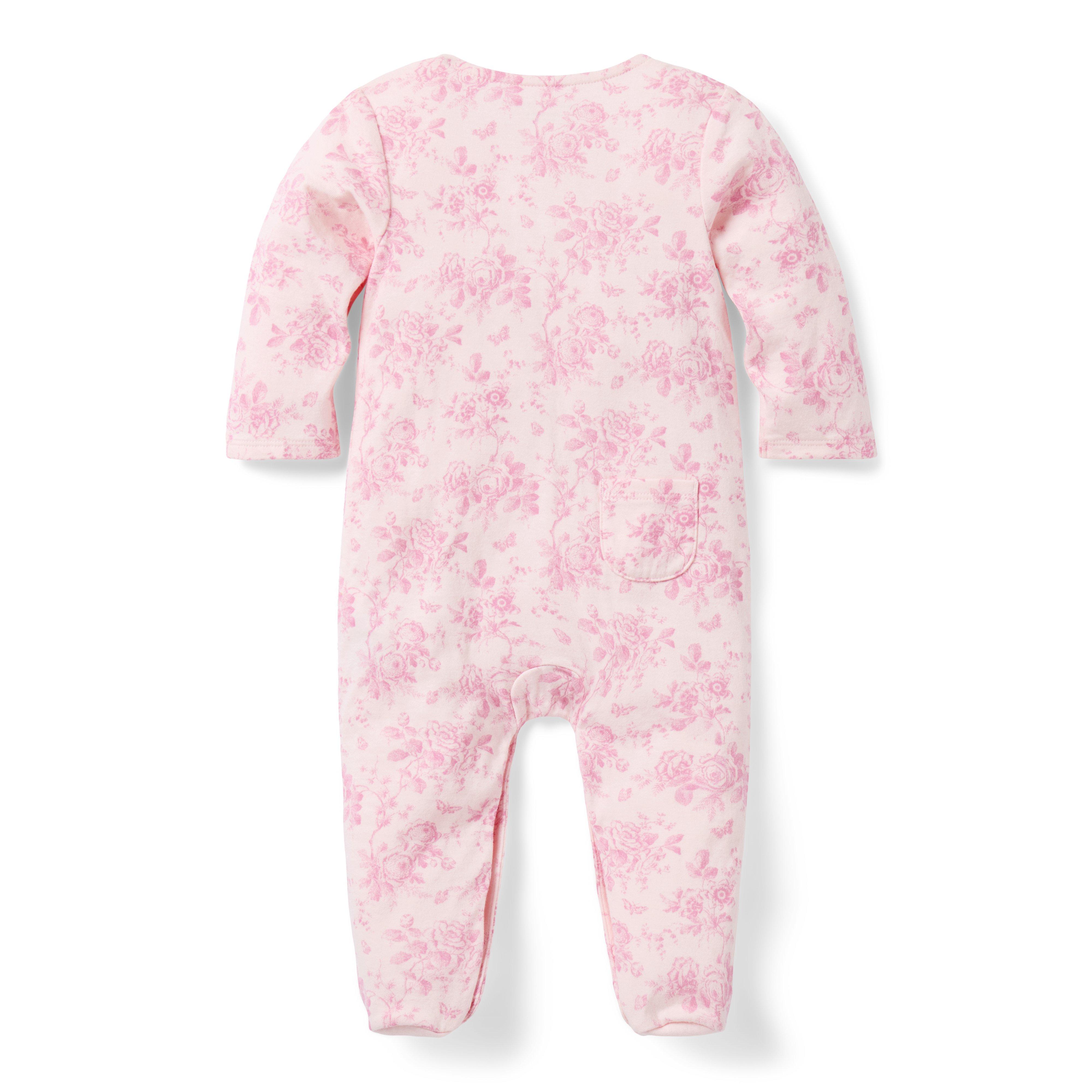 Baby Floral Toile Footed One-Piece image number 2