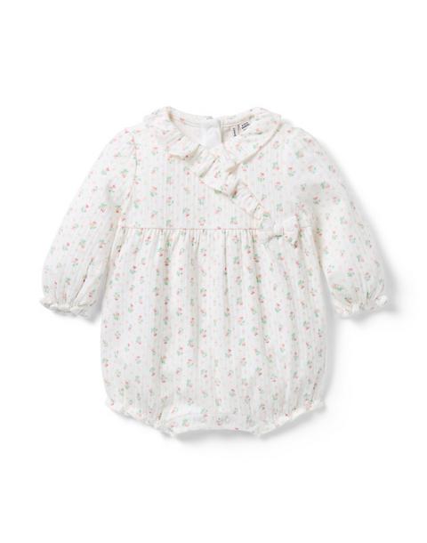Baby Floral Pointelle Ruffle Romper