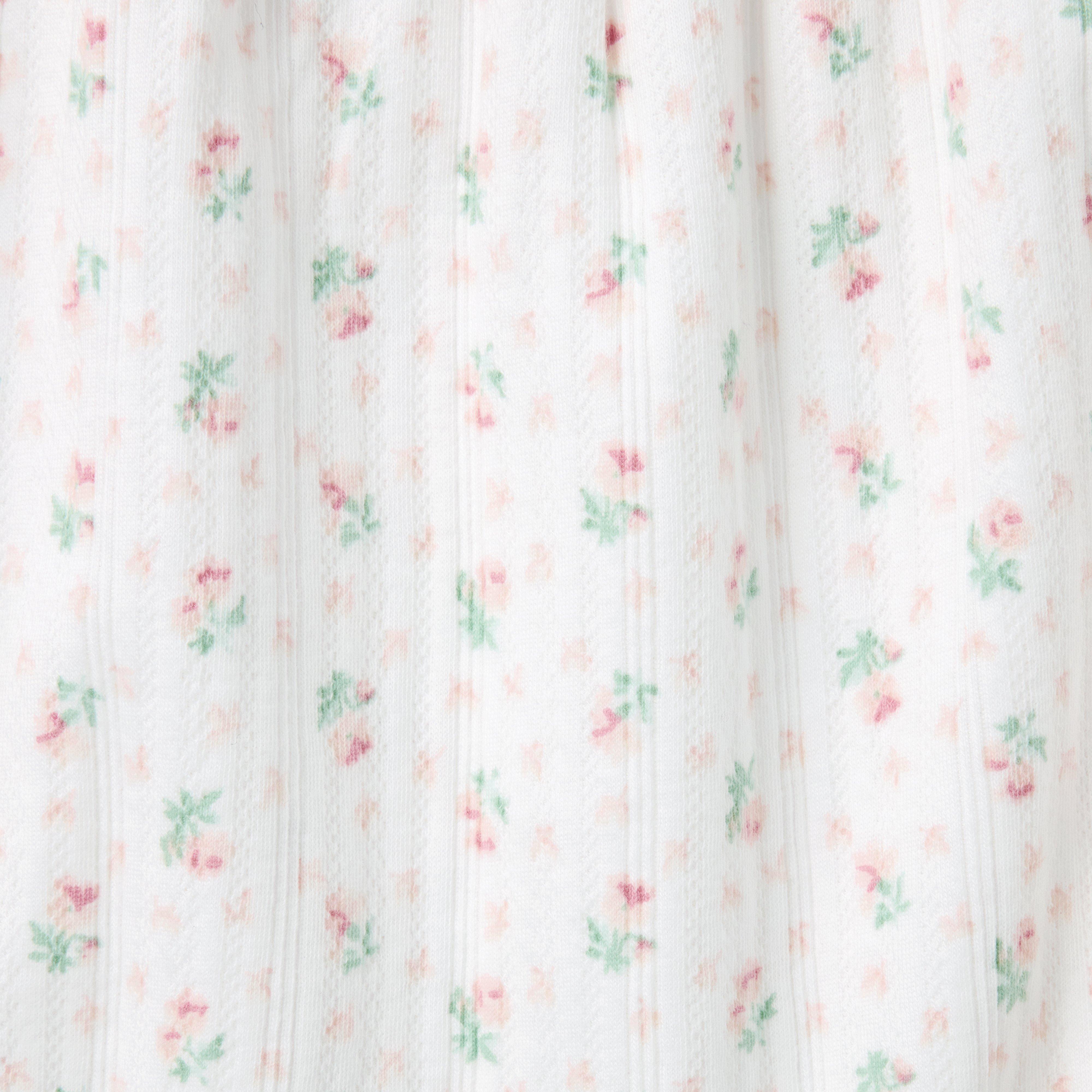Baby Floral Pointelle Ruffle Romper image number 1