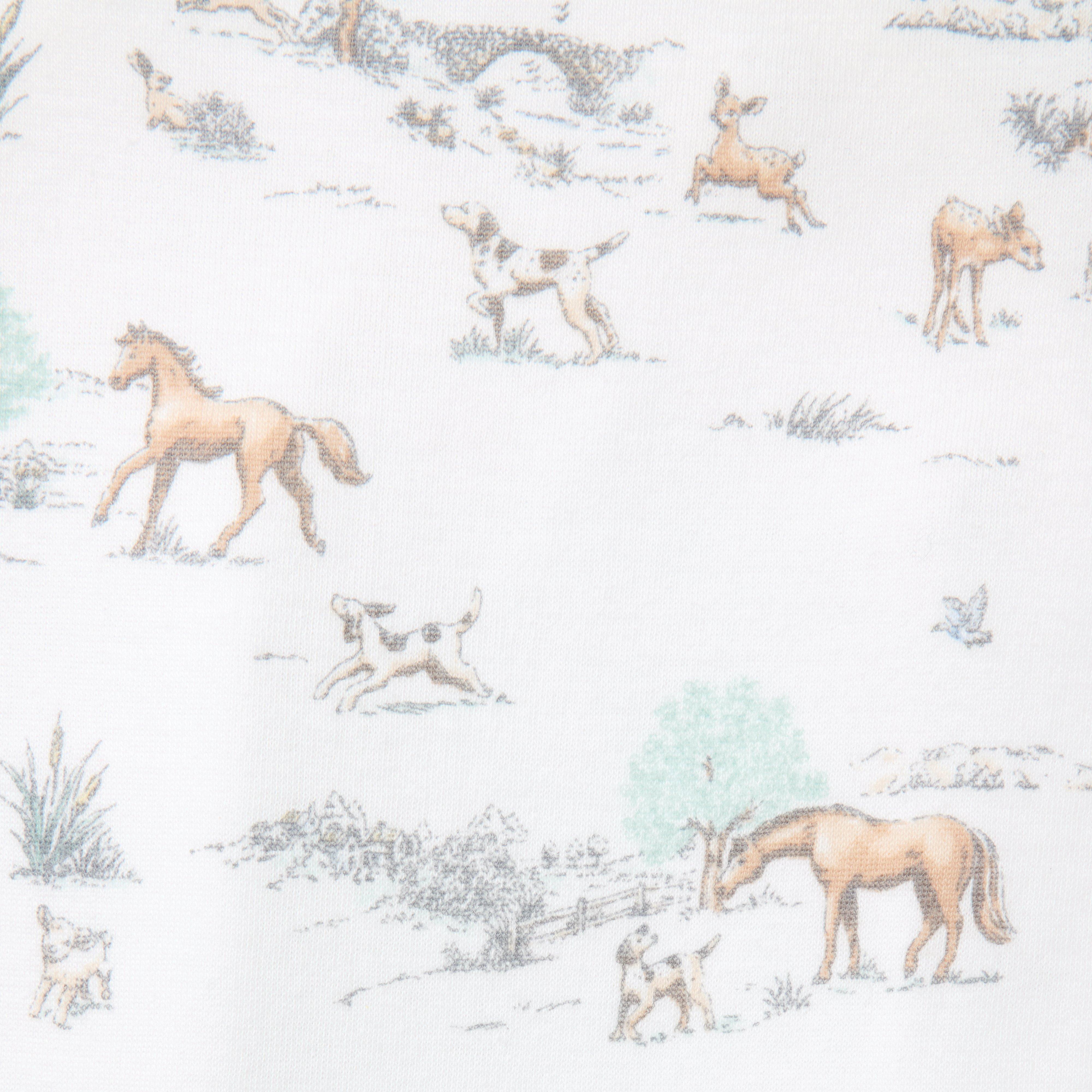 Baby Meadow Toile Wrap Footed One-Piece image number 1