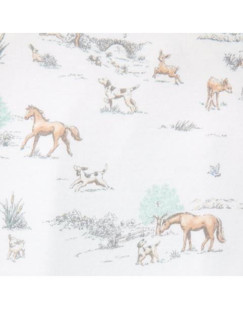 Baby Meadow Toile Wrap Footed One-Piece
