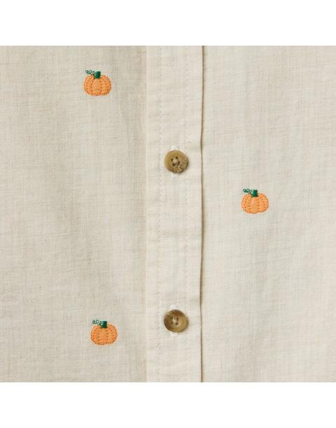 Embroidered Pumpkin Twill Shirt