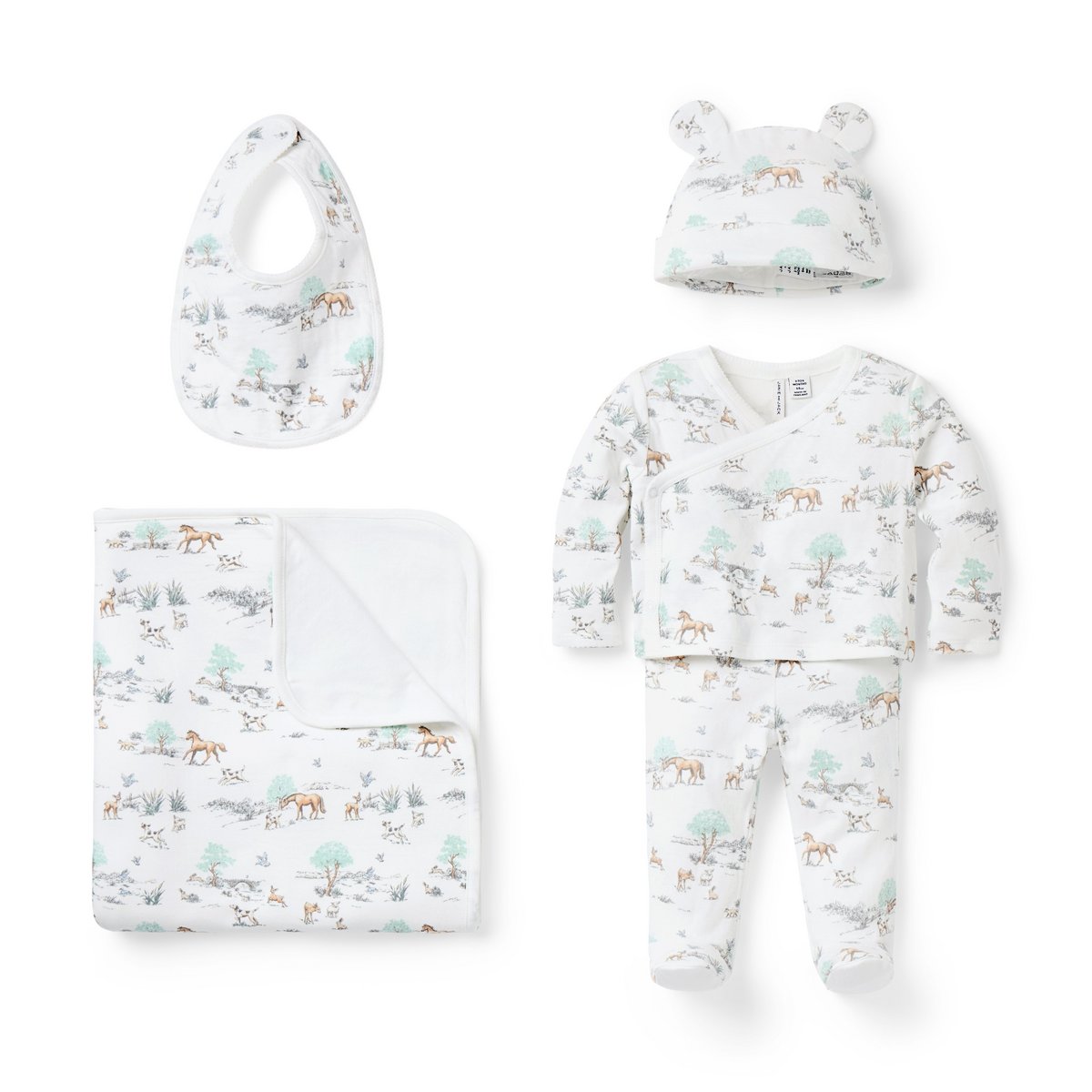 Комплекты Janie and Jack Bundle Of Love Gift Set для малышей, цвет: Угольная слоновая кость