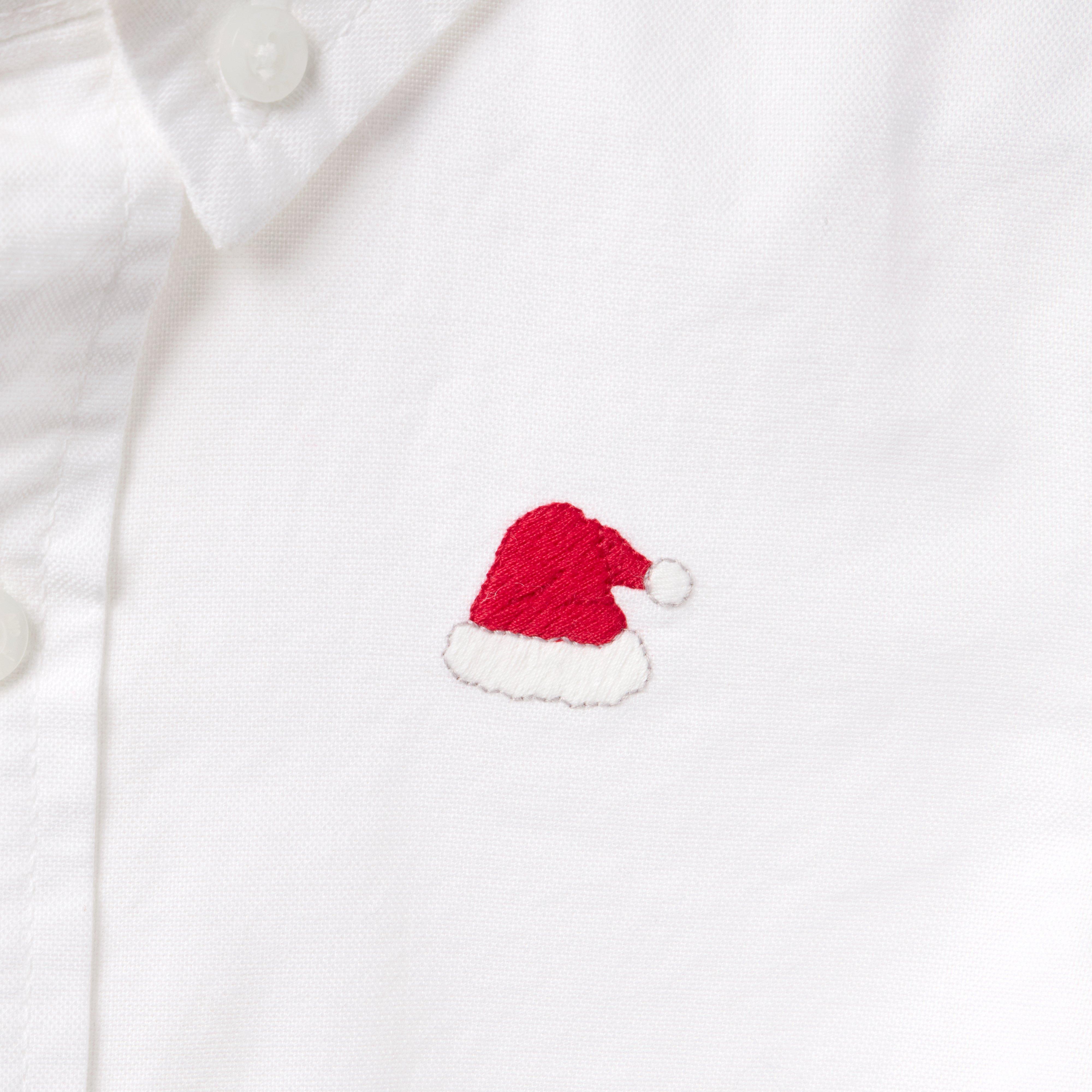 Embroidered Santa Hat Oxford Shirt image number 1