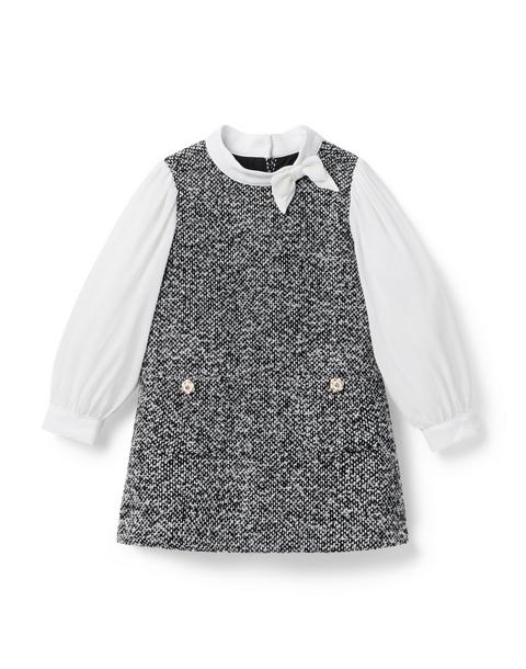 The Tweed Chiffon Sleeve Dress