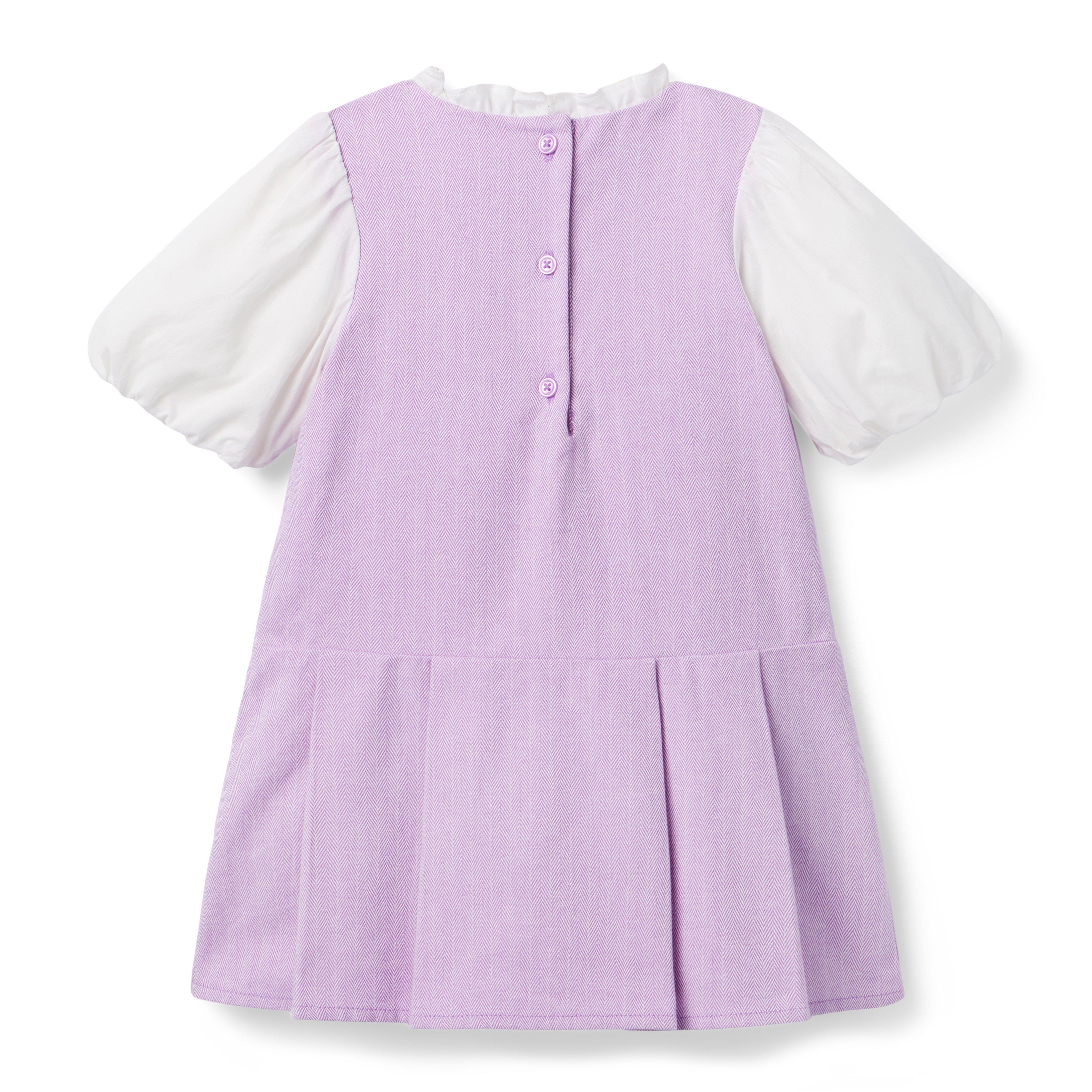 Embroidered Floral Herringbone Dress image number 2