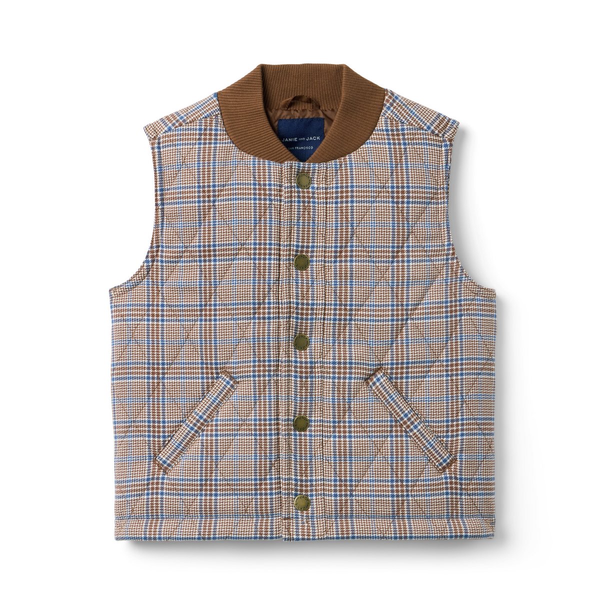 Жилет Janie and Jack The Quilted Plaid для мальчиков, цвет: Шоколадный клетчатый