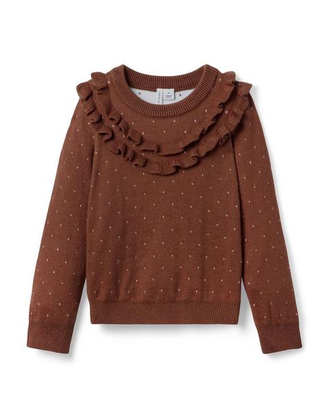 Dot Ruffle Sweater