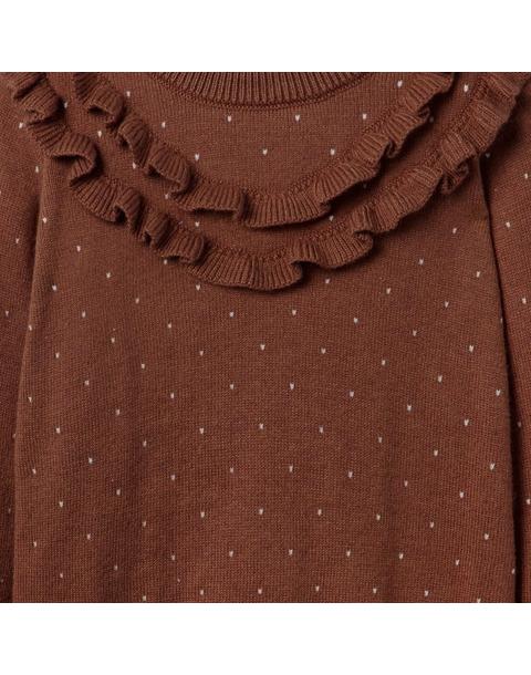 Dot Ruffle Sweater