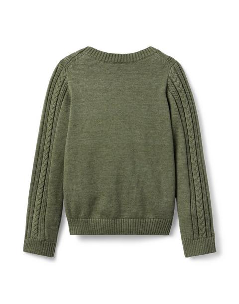 Cable Knit Ruffle Sweater