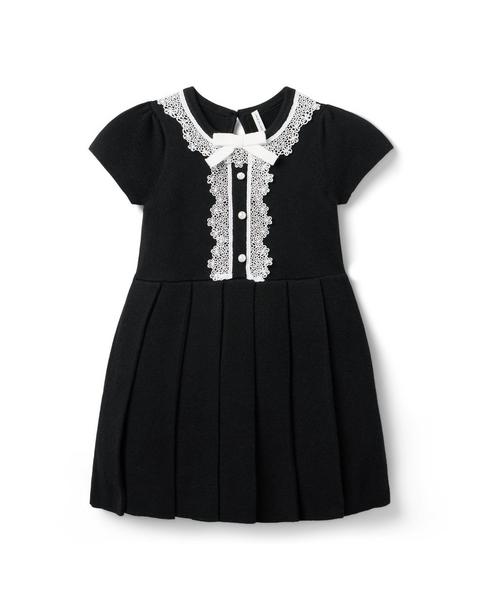 Lace Trim Sweater Dress