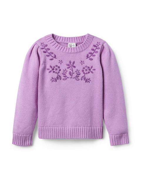 Embroidered Floral Sweater