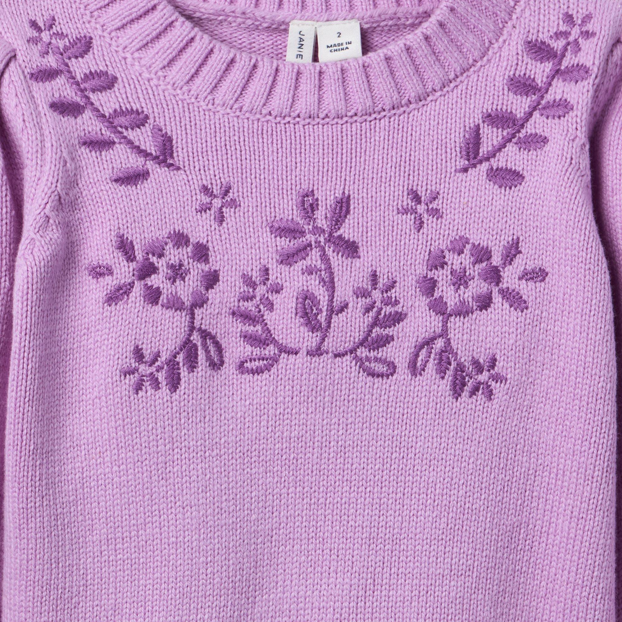 Embroidered Floral Sweater image number 1