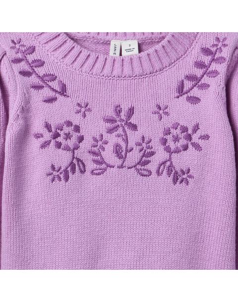 Embroidered Floral Sweater