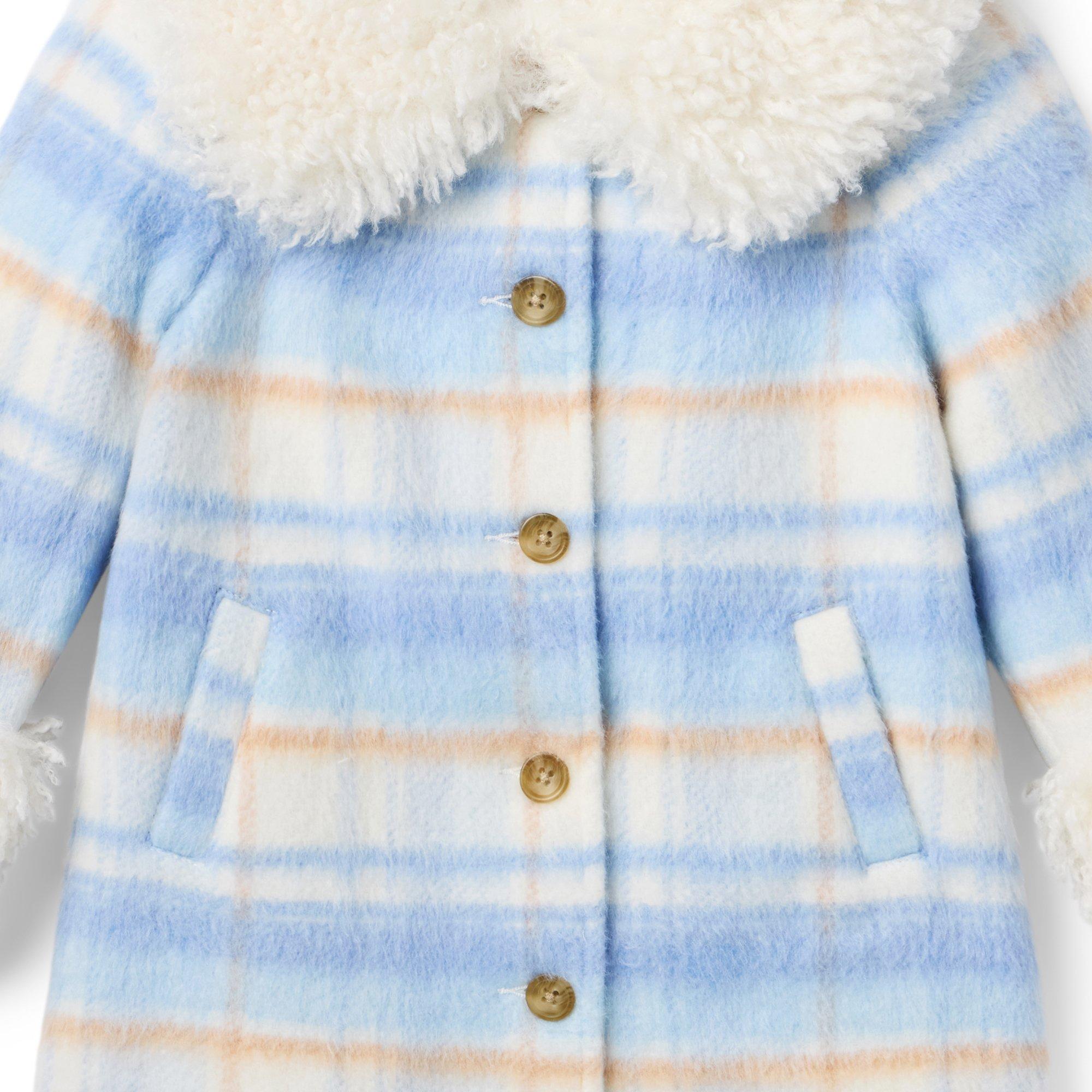 The Plaid Faux Fur Trim Coat image number 1