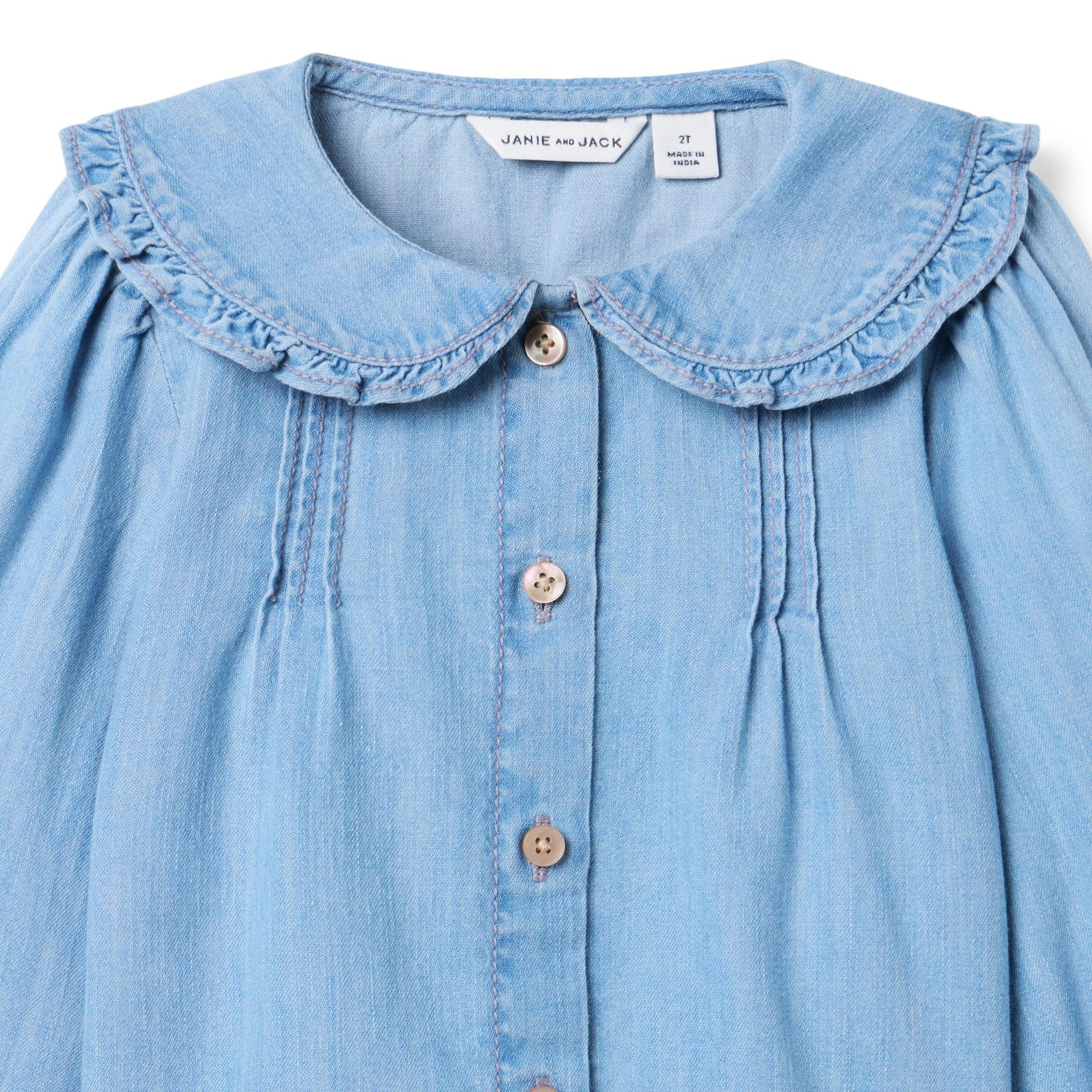The Chambray Collared Top image number 1