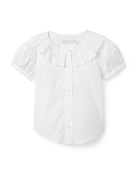The Eyelet Collar Poplin Top