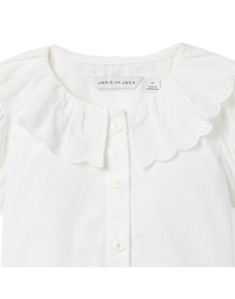 The Eyelet Collar Poplin Top